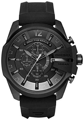 Diesel Mega Chief Herrenuhr, Chronographenwerk mit Silikon- oder Kunststoffarmband