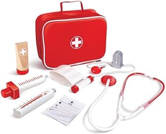 Hape Dein Doktorset Arztkoffer Rollenspiel-Set - aus Holz, Arzt Spielzeug, pädagogisches Lernspielzeug, Arztkoffer für Kinder ab 3 Jahren