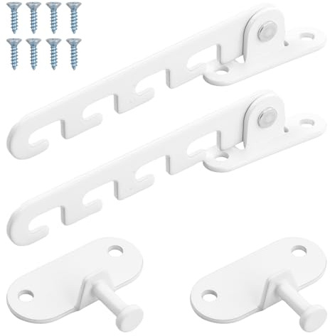 Anseom 2 Stück Fensterfeststeller, Fensterstopper Kippfensterschutz für Katzen, Fensterfeststeller für Kippfenster zum Einstellen der Fensteröffnung Geeignet für Jedes Fenster (Weiß, 10.5cm)