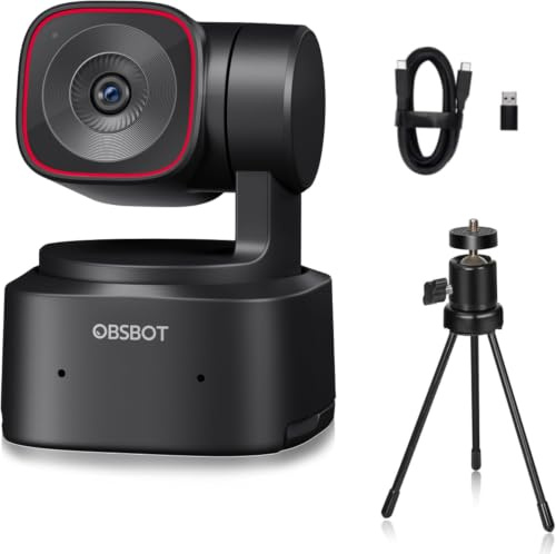 OBSBOT Tiny 2 Lite, PTZ 4K Webcam 1080P@60fps HDR, PC Kamera KI-Tracking