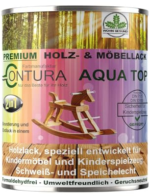 Lack für Kinderspielzeug 750ml. Möbellack Buntlack DIN EN71/3 Holzlack Kindermöbel Farbe Holzfarbe Innen und Außen (09016 Weiß)