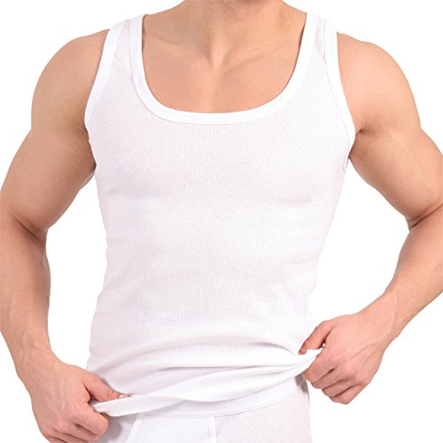 Celodoro Herren Unterhemd (5er Pack) Doppelripp Tanktop aus Baumwolle