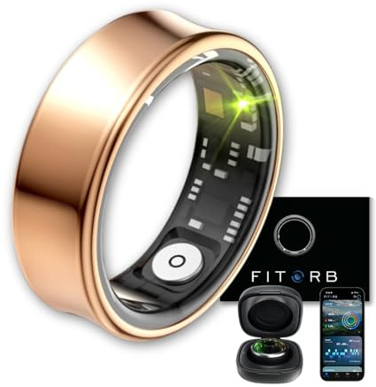 Fitorb Smart Ring Pro - Das Original. High-Tech Fitness- & Gesundheitsring, Schlafanalyse, 24/7 Aktivitätstracking. Temperaturmessung, Stress. Proberinge. (Neptun, Roségold, 21,6 mm (12))