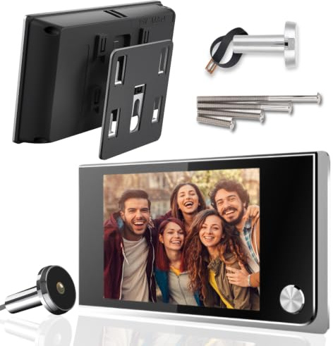 Rankomu Digitaler Türspion Kamera 3,5 Zoll (120° Weitwinkel) – HD LCD Mini für Haustür, Einfache Montage (14-28mm Loch, 35-100mm Türstärke), 24/7 Sicherheit