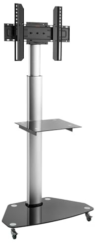 mywall HP1DL TV-Rollwagen Standfuß für Flachbildschirm 37 - 70 (94 - 178 cm) bis 40Kg silber VESA 200x200 - VESA 600 x 400 Drehbar 20 Jahre Garantie
