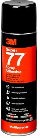 3M Scotch-Weld Sprühklebstoff 77, Aerosol-Klebstoff, Polyurethan, Spray, mit kurzer Ablüftzeit und Langer Klebespanne für dauerhaften Halt, 500 Ml, Beige