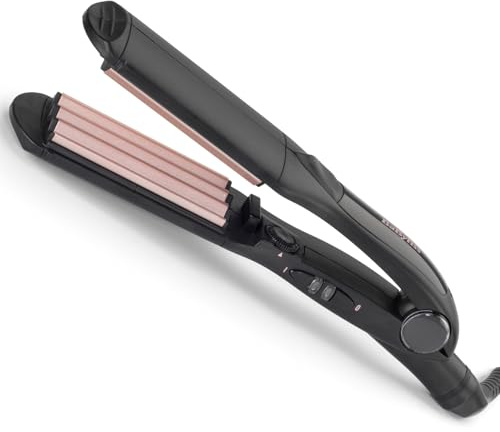 BaByliss Kreppeisen – Tourmalin-Keramikbeschichtung, 10 Temperaturstufen bis 210°C, professionelles Styling-Tool, langanhaltender Effekt, Schwarz, 2165CE