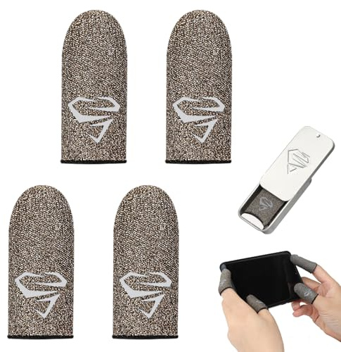4 Stück Gaming Finger Sleeves, Atmungsaktive und Schweißfeste Gaming-Daumenhülle, Empfindliche Fingerhandschuhe Kompatibel mit den meisten Gaming-Telefonen, Ideal für Männer, Frauen und Kinder