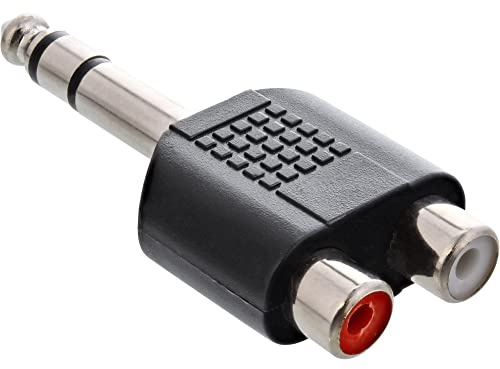 InLine 99323 Audio Adapter, 6,3mm Klinke Stecker auf 2x Cinch Buchse, Stereo, 1 Stück