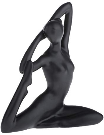 Milageto Damenstatue Yoga-Figur Deko, dekorative Yoga-Statue, Moderne Kunstharz-Statue, Wohnkultur, Frauenskulptur, Sammlerfigur, Meditations-Yoga-Statue für Bücherregal, Wohnzimmer, Tisch, Stil a