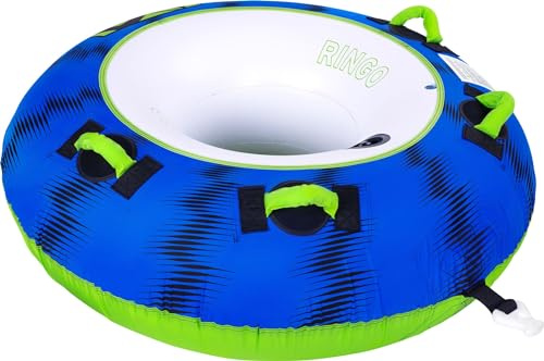 Mesle Funtube Ringo 54", 1-2 Personen Donut Wasserreifen aufblasbar, Towable Tube für Kinder & Erwachsene, Wasser Schleppring für Boot & Jetski, Wasserreifen zum Ziehen
