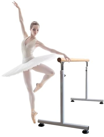 KPHYMOD Ballettstange Tragbare Ballettstange, Holz-Ballettstange, Stretch-Tanzstange Für Zuhause, Barre-Workout-Ausrüstung, Höhenverstellbar Für Erwachsene
