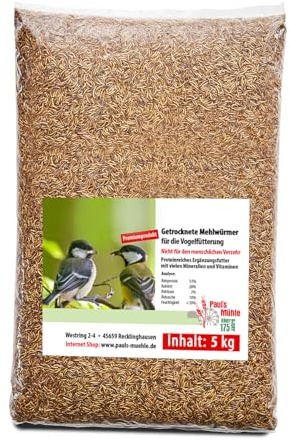 Paul's Mühle Mehlwürmer getrocknet 5 kg Premiumqualität