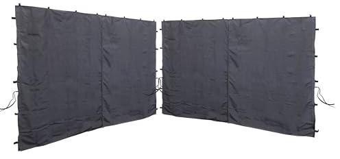 QUICK STAR 2 Seitenteile mit RV 300x195cm für Rank Pavillon 3x3m Seitenwand Anthrazit RAL 7012