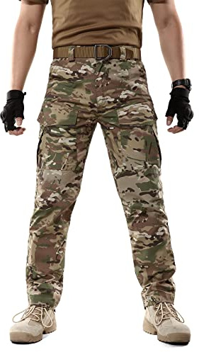 BWBIKE Herren Taktische Militärhose Combat Paintball Hose Outdoor Cargo Trainning Camo Works Hose (ohne Gürtel)