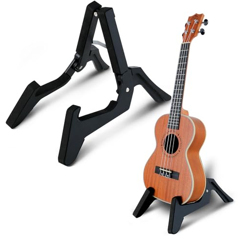 EASTROCK Klappbarer Ukulele Ständer ABS Ständer für Mandolinen/Violinen verstellbarer tragbarer Instrument für Ukulele Zubehör,Geeignet für Anfänger, Erwachsene und Profi-Künstler(Schwarz)