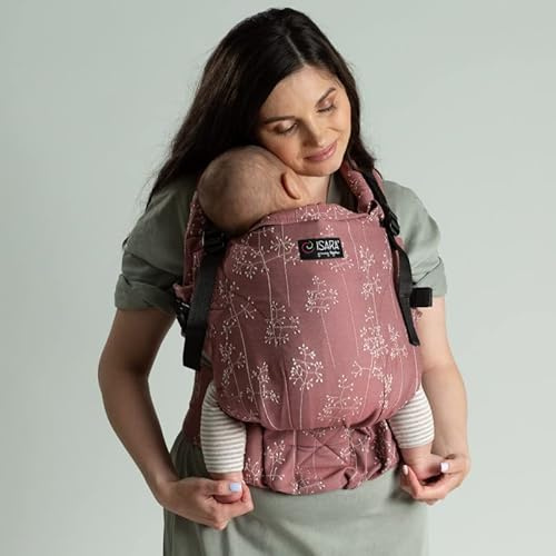 Isara The One Meadow Grass Babytrage - verstellbaren Babybauchtrage - 3 - 20 kg - Für Neugeborenen ab geburt - Bauch und Rückentrage - baby tragesystem - 100% Bio Baumwolle