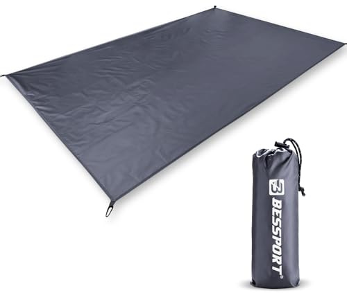 Bessport Tent Tarp 210D, Waterproof Camping Tent Tarp for Oxford Cloth, Outdoor Tent Mat with Carry Bag 2 Person Tent Hiking Camping Picnic Travel