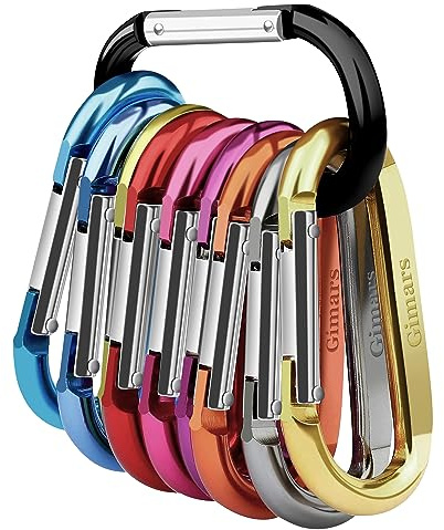 10 Stück gefederter Verschluss Karabiner, Gimars Schlüsselanhänger Aluminium Karabinerhaken für Camping, Angeln, Wandern oder Reisen (10 Color)