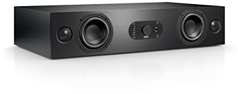 Nubert nuBoxx AS-225 max | Schwarze Soundbar mit Front | Soundplate für Streaming | TV-Lautsprecher mit Bluetooth aptX HD | Soundbase mit 180 W | Stereobase mit Sprachoptimierung | Sounddeck