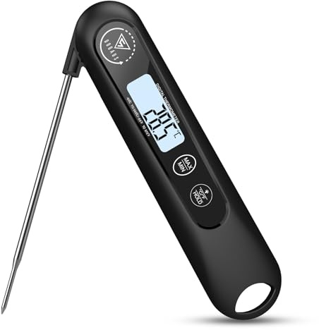 DOQAUS Fleischthermometer Bratenthermometer Thermometer Kochen Backthermometer Weinthermometer Digitale Küchenthermometer 3s Schnelle Reaktion, und LCD Bildschirm, Auto ON/Off -Schwarz