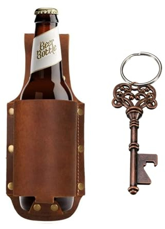 Bierholster, Bierholster für Männer, Flaschenöffner inklusive Biergeschenk für Männer, freihändig auf Partys, Grillpartys, Camping, Männer Party Picknick Strand Soda Dosen Getränkehalter