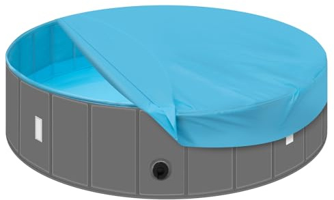 EUGAD Hundepool Große Hunde 120x30cm Hundepool mit Abdeckung Hundeplanschbecken, Faltbarer Hund Pool für große Klein Hunde, Wasserspielzeug für den Außenbereich, Garten