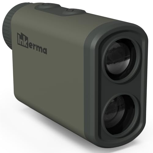 Entfernungsmesser Jagd, Inkerma Jagd-Entfernungsmesser, 1000m Entfernungsmessung mit 6-facher Vergrößerung, LCD-Display, Hohe Präzision für Winkel/Geschwindigkeit/Scan/Neigungskompensation Messung