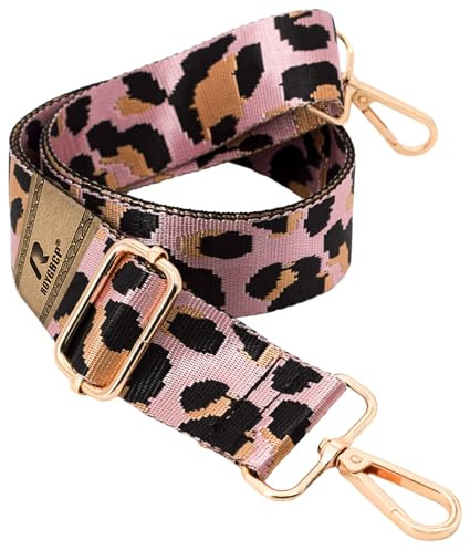ROYGBCP Tragegurt für Geldbörsen, breiter verstellbarer Leopardenmuster Nylon Schultergurt, perfekt für den dauerhaften Gebrauch und Reisen geeignet