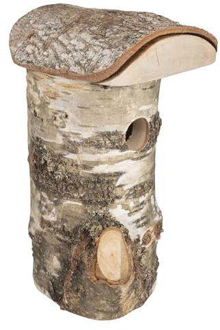 Windhager Nistkasten Wildkogel für Vögel | Einflugloch Ø 28 mm, Abnehmbares Dach, Birkenholz | Vogelhaus, Vogelnistkasten zum Aufhängen | witterungsbeständig, langlebig | 25 x 16,50 x 14 cm