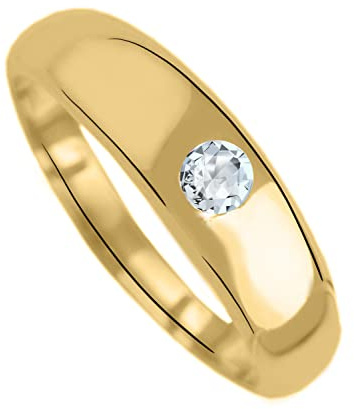 My Gold Kinder Baby Anhänger Taufring (Ohne Kette) Echtes Gelbgold 333/585 (8/14 Karat) Zirkonia Ø 10mm Birthy