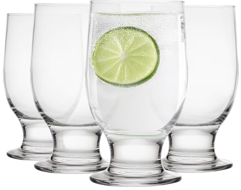 Glasmark KROSNO, 270ml, Set von 4, Trinkgläser, Glas mit Stiel, Longdrinkgläser, Wassergläser, Saftgläse, Spülmaschinenfest, Perfekt für Zuhause, Restaurants und Partys