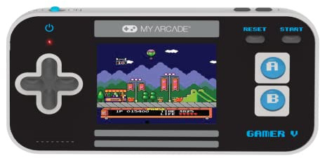 My Arcade Gamer V Classic-Blue: Tragbare Spielekonsole mit 220 Spielen, 2,5-Zoll-Farbdisplay, Taschenformat (DGUN-3919)