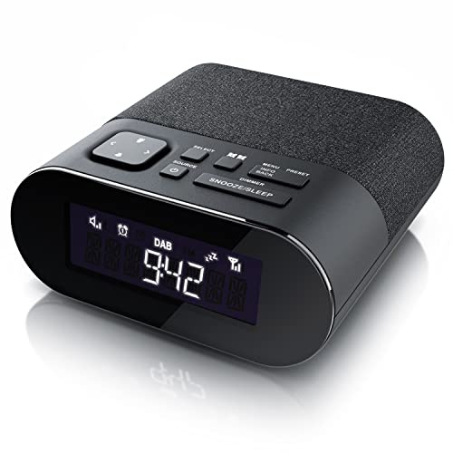 CSL - DAB Plus Radiowecker - Küchenradio digital – FM und DAB/DAB + Radio mit je 20 Speicherplätzen – 16 Lautstärkestufen – Wecker – 4 Helligkeitsstufen – Snooze – Abschalttimer