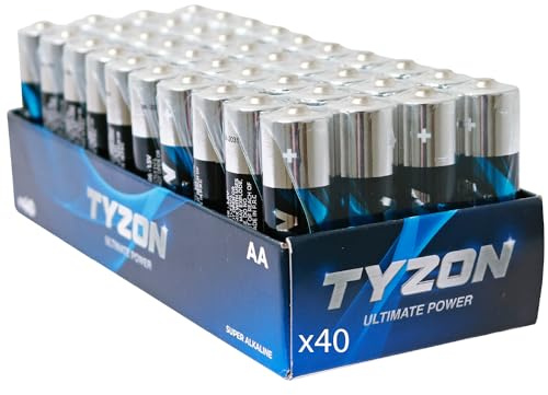 Tyzon® AA Alkalibatterien, 40 Stück – Langlebig & Leistungsstark, Ideal für Haushalts- und Elektronikgeräte