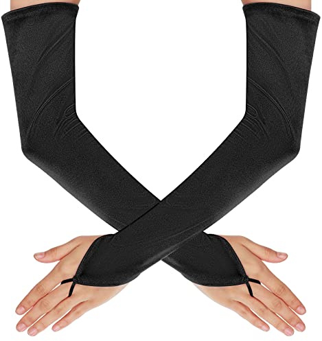 Yolev Damen Fingerlose Handschuhe Lange Satin Handschuhe 1920er Jahre Vintage Opernhandschuhe für Damen Mädchen Hochzeit Abschlussball Teeparty Kleidungs Zubehör