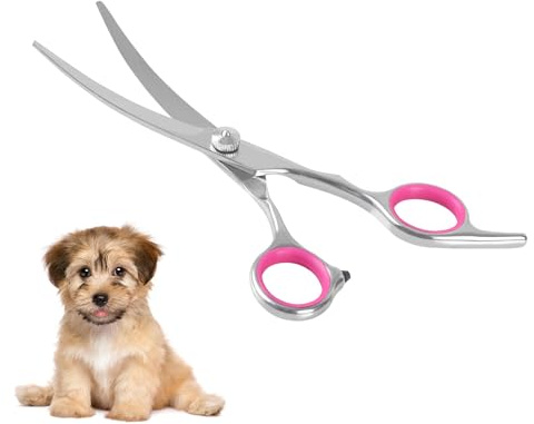 Haustier Hundepflege Schere,Hochleistungs Titan Beschichtetes Edelstahl Hundesalon Trimmer Ausdünnung/Gerade/Gebogene Schere