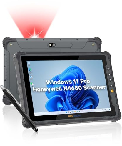 ONERugged Rugged Tablet mit Barcode-Scanner M10J, 10,1 Zoll Windows 11 Pro Enterprise Robustes Tablet mit Honeywell N4680 Scan Engine, 1D/2D QR-Inventarscanner, 8GB+128GB Industrie-Arbeits-PC für WMS