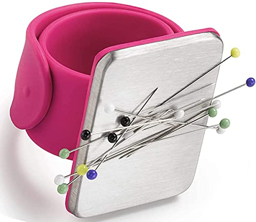 YANGWEN Magnetisches Silikon-Armband,1PCS Armnadelkissen magnetisch,Magnetisch Nadelkissen Armband, quadratisches Nadelkissen mit Silikon-Armband-Armband für DIY-Stickerei-Haarspangen