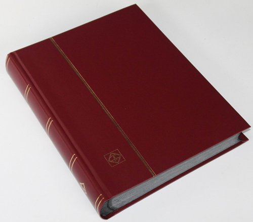 Leuchtturm 64 Schwarze Seiten Einsteckbuch Briefmarkenalbum Einband weinrot