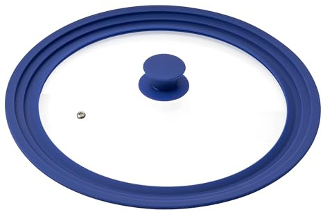 bremermann® Universal-Glasdeckel mit Silikonrand, 30/32/34 cm, groß (Blau)