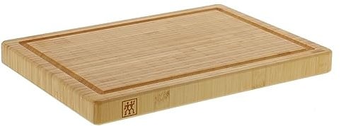 ZWILLING Schneidbrett mit Saftrille, Massives Bambus-Holz, Beidseitig Nutzbar, 36 x 25,5 x 3 cm, Braun