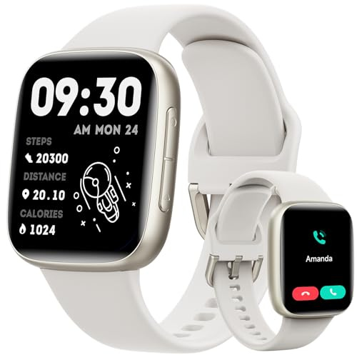 Smartwatch Damen Herren mit Telefonfunktion, 1,85 Smart Watch Fitnessuhr, 110+ Sportmodi, Herzfrequenz/SpO2, Fitness Tracker Schrittzähler Armbanduhr, 10 Tage Akku, 3ATM wasserdicht, iOS/Android