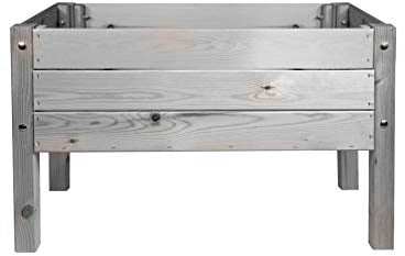 mgc24 Hochbeet Massiv für Kinder - Kiefernholz Grau rechteckig für Garten/Terrasse/Balkon - 79 x 40 x 50 cm