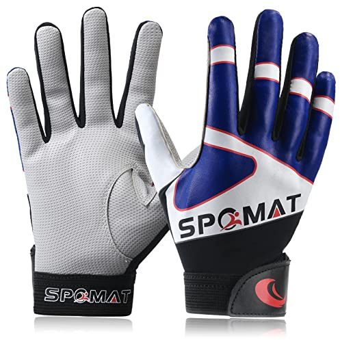 SPOMAT Baseball-Schlaghandschuhe für Kinder, Jungen, Mädchen, Alter 5–12 Jahre, leuchtend blau, Größe XS/S