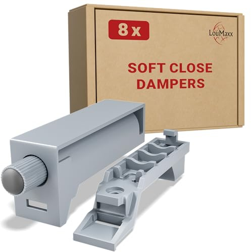 LouMaxx Softclose Türdämpfer Schrank 8er Set - Türdämpfer Küche zum Softclose Nachrüsten - Schranktür Dämpfer in Grau - Türdämpfer gegen knallende Türen - Soft Close Nachrüstung