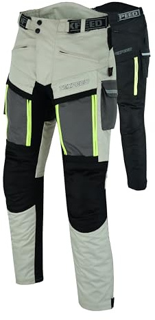 Texpeed Motorradhose Herren Textil Wasserdicht mit Protektoren [A] Weiß | EN 17092 verstärkt, EN 1621-1 [Level 1] flexible Protektoren, Herausnehmbares Winterfutter, Komfort-Stretch, Größe 3XL