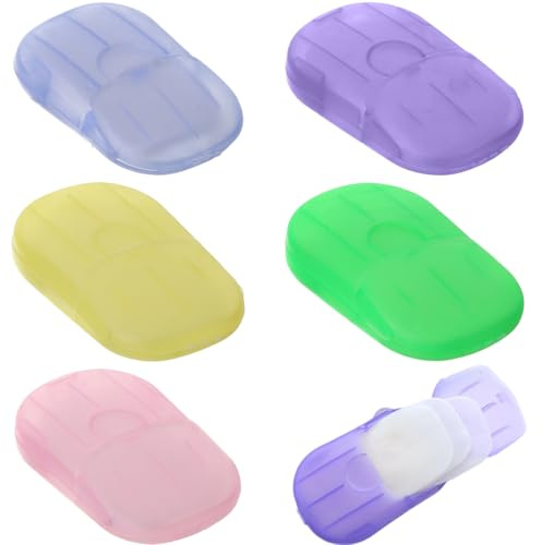 JEYORZY Seifenblätter, 5x Seife Papier, Blätter Seife für Unterwegs, Boxen Papier Seife Reisen Seifenblättchen Einweg Seife für unterwegs, Seifenpapier-Nachfüllbeutel, Reisen Seifenblätter für Outdoor