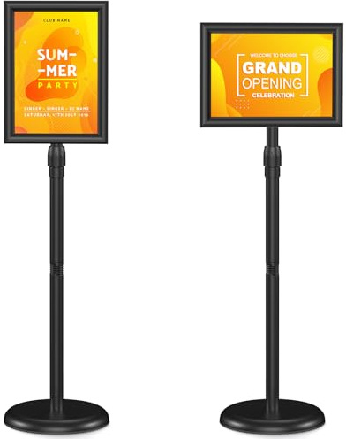 Depsylqz Höhenverstellbar Edelstahl A4 Plakatständer, A4 Verstellbarer Stehender Schildhalter