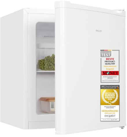 Exquisit GB505-040E Mini Gefrierschrank - 33l Tiefkühlschrank Weiß | 4 Sterne Fach - 2,4 kg Gefriervermögen - Leise 40dB - Wechselbarer Türanschlag - Maße 51 x 44 x 47,5 cm - Kleiner